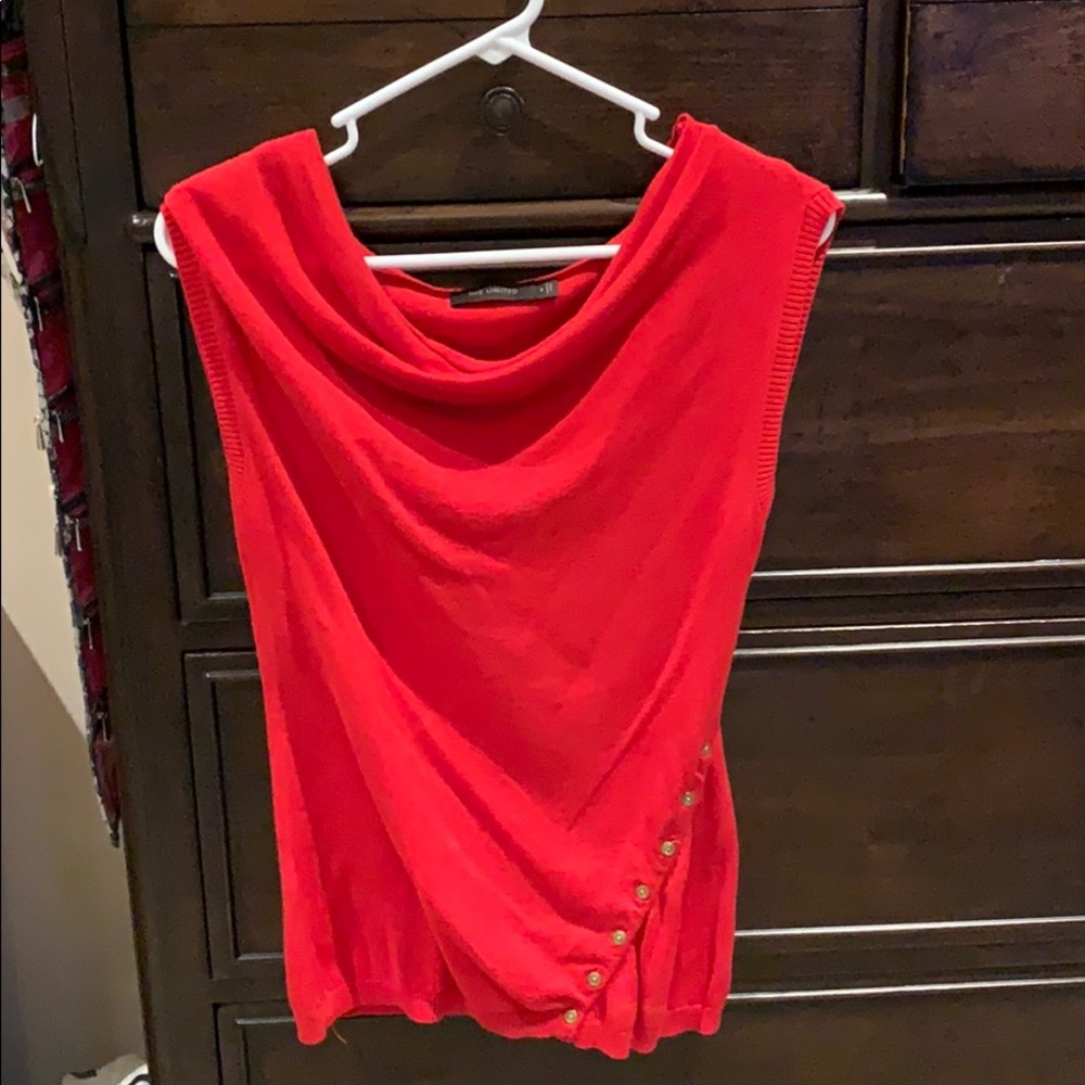 The Limited Sleeveless red sweater